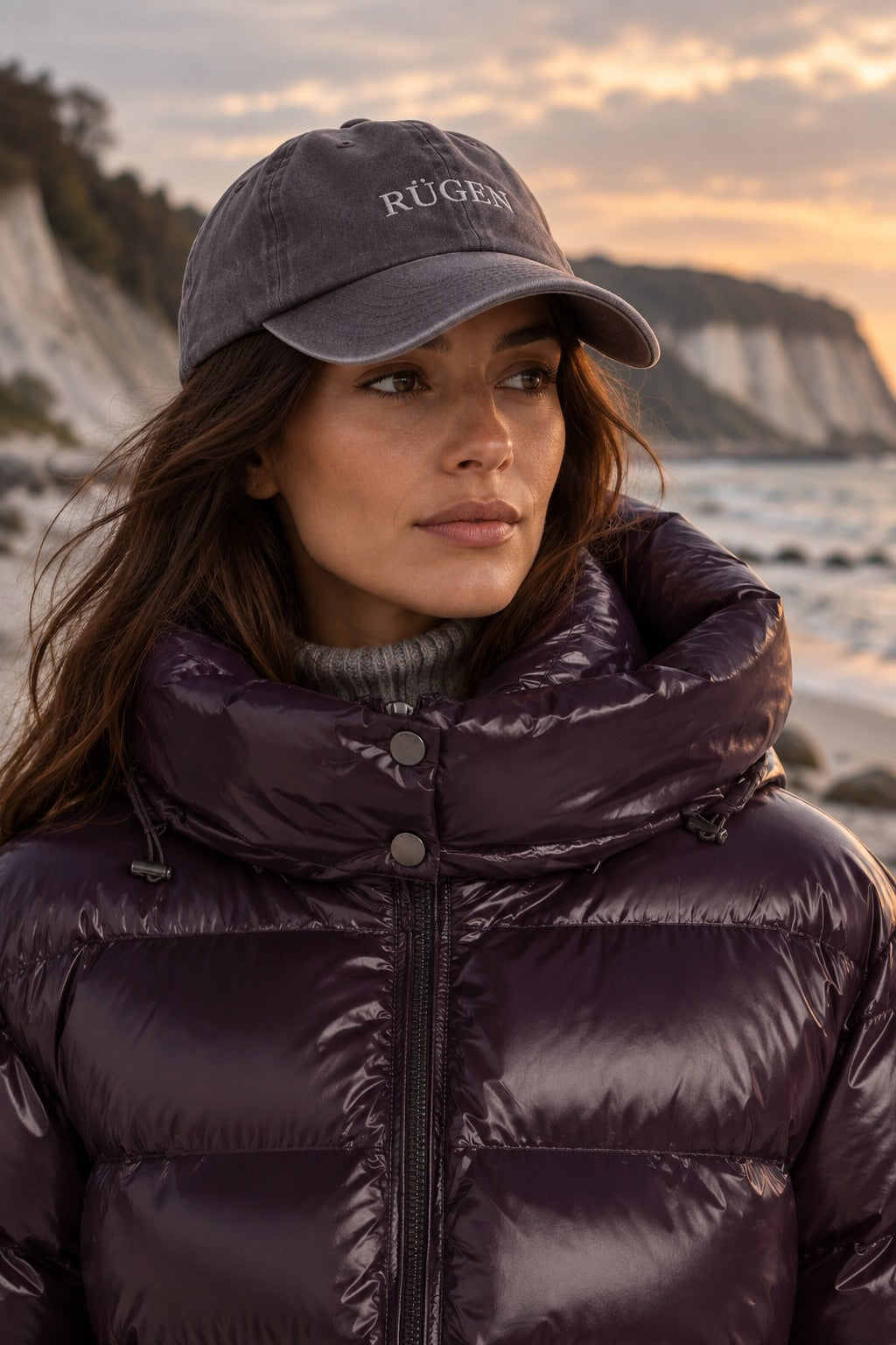 Gloria – Steppjacke in Dark Plum