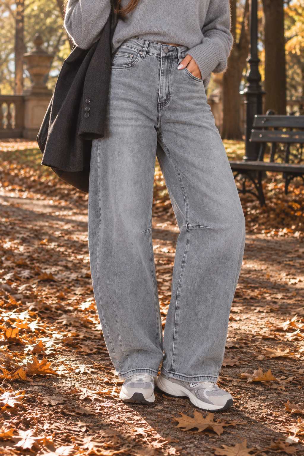 Broke – Barrel Jeans in Light Grey