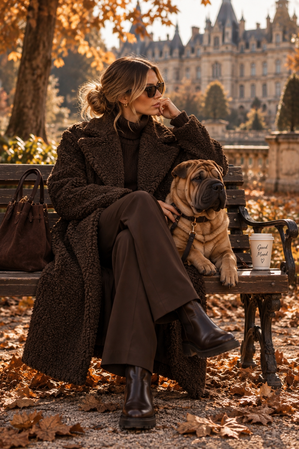 Marlowe – Long Coat in Dark Chocolate