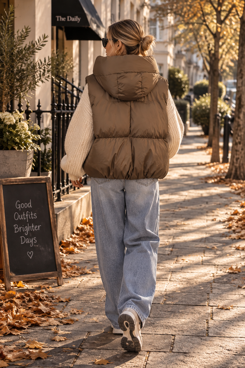 Nell - Puffer Weste in Bronze Camel