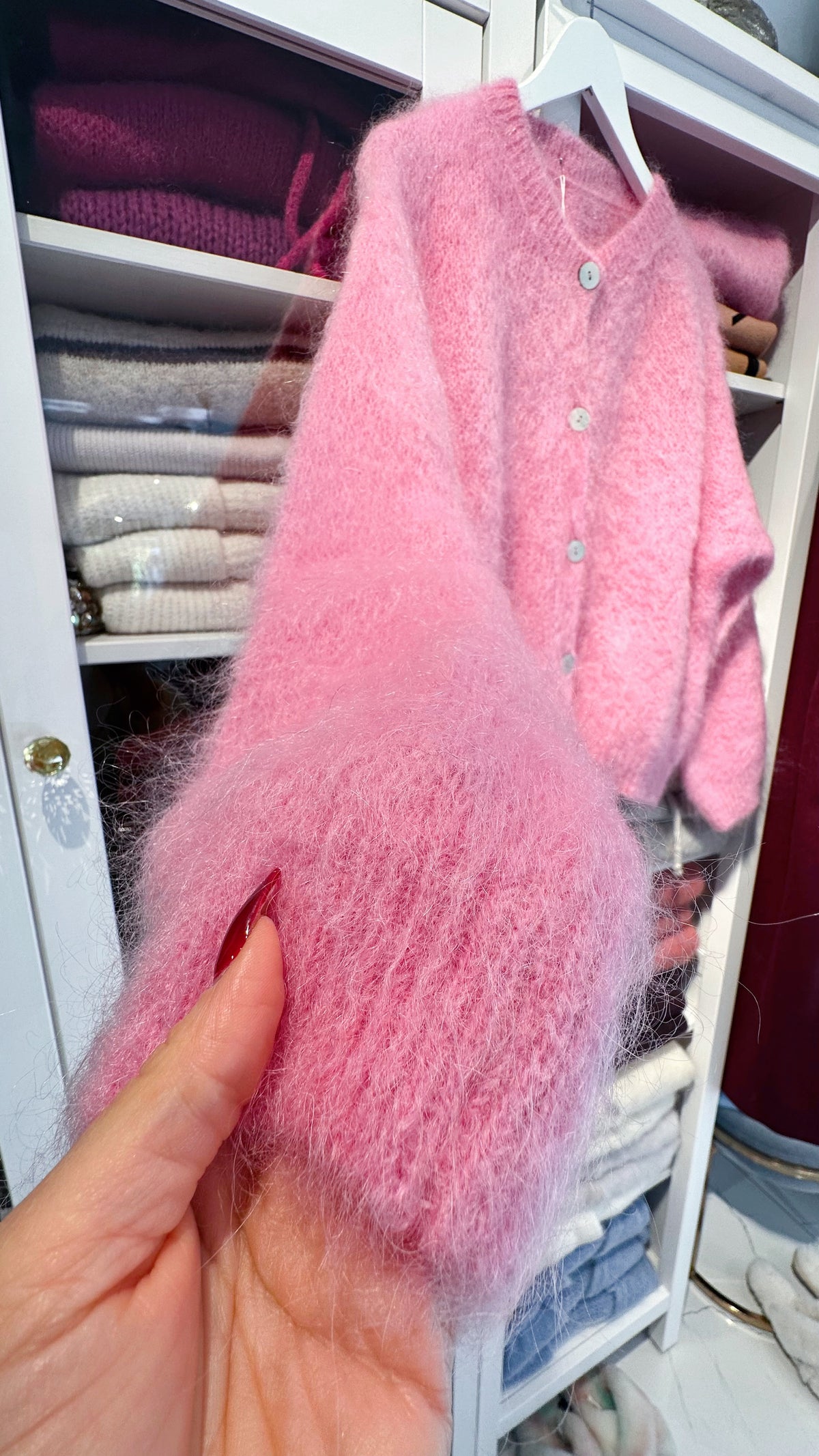 MILA – Fluffy Kid Mohair Cardigan
