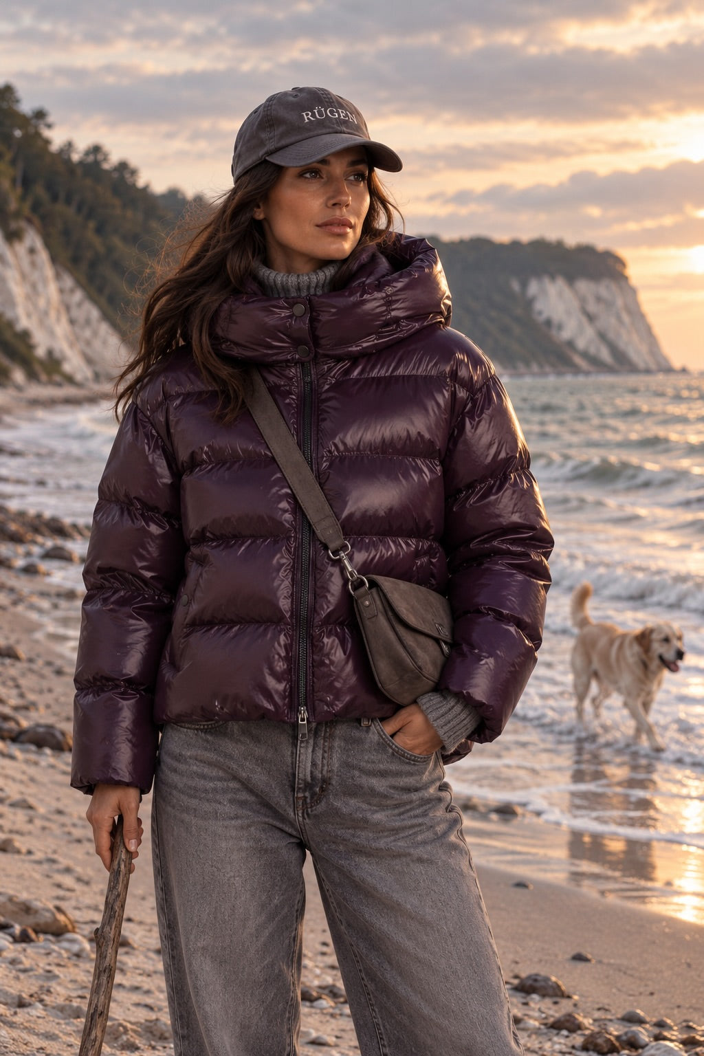 Gloria – Steppjacke in Dark Plum