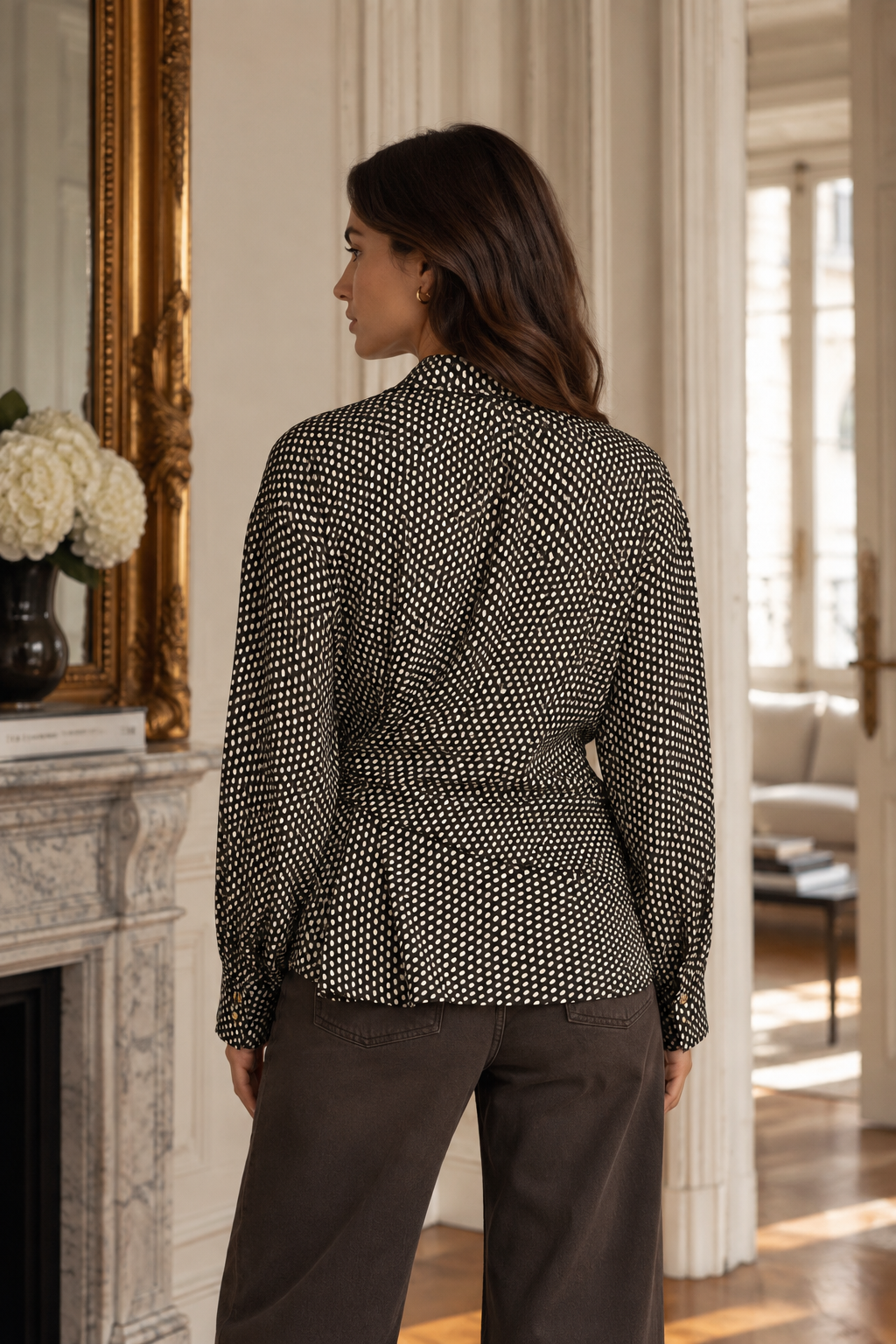 Elodie – Wickelbluse in Dark Chocolate