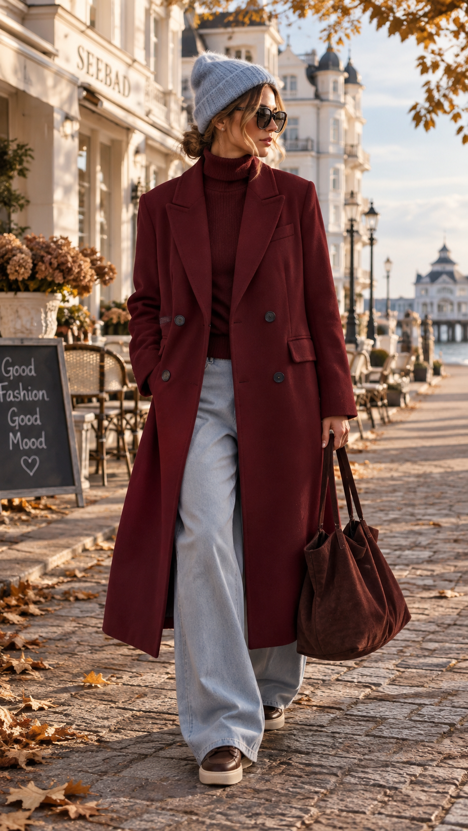 Tiffany – Wollmantel in Burgundy