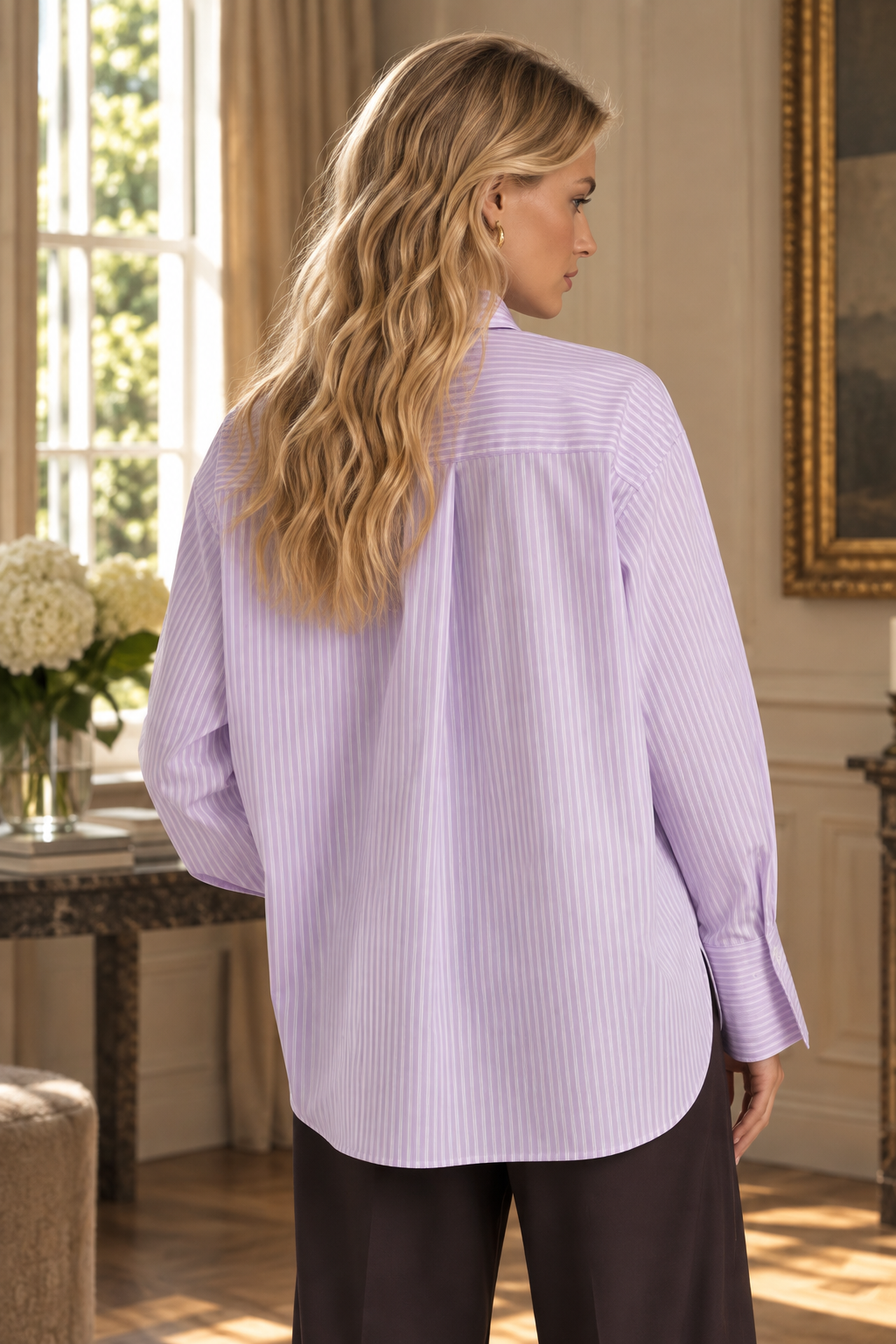 Juliette – Oversized Schleifenbluse in Soft Lilac