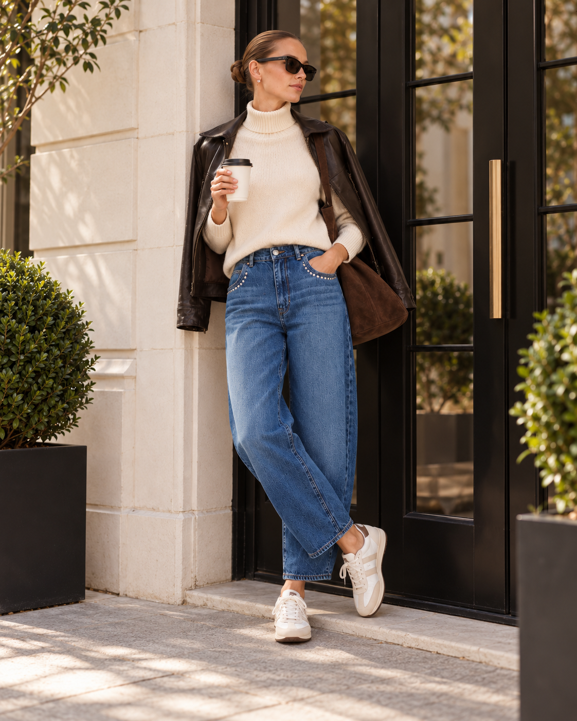 High Waist Barrel Jeans „Mara“ – Denim Blue