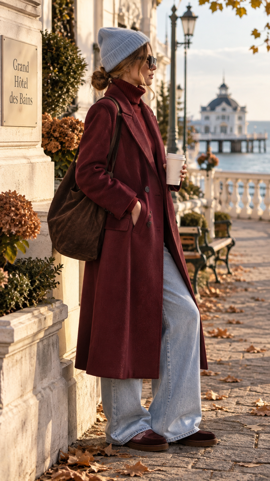 Tiffany – Wollmantel in Burgundy