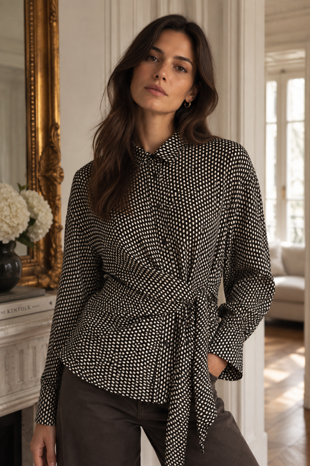 Elodie – Wickelbluse in Dark Chocolate