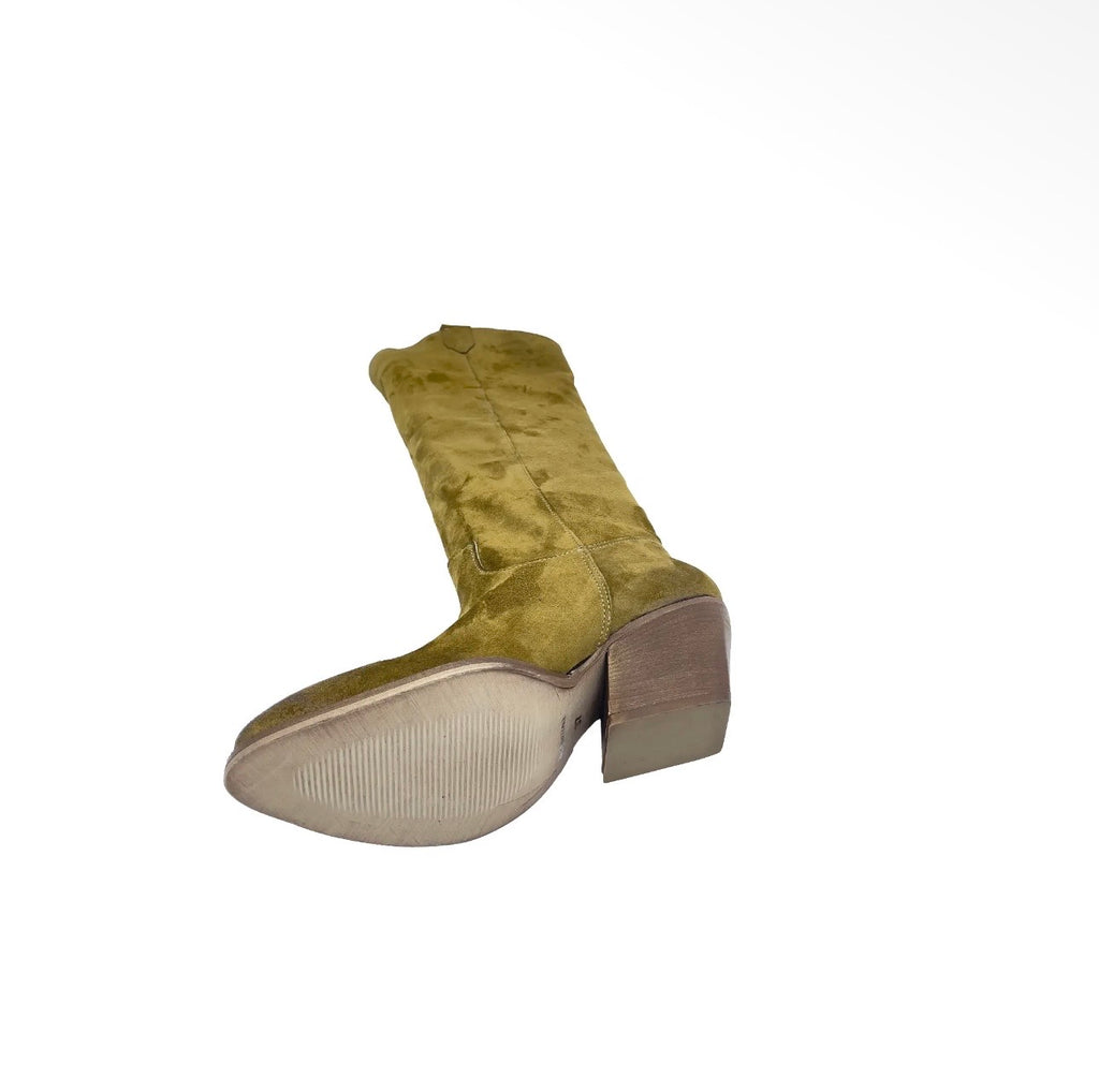 Sandy – Westernstiefel aus Wildleder in Oliv