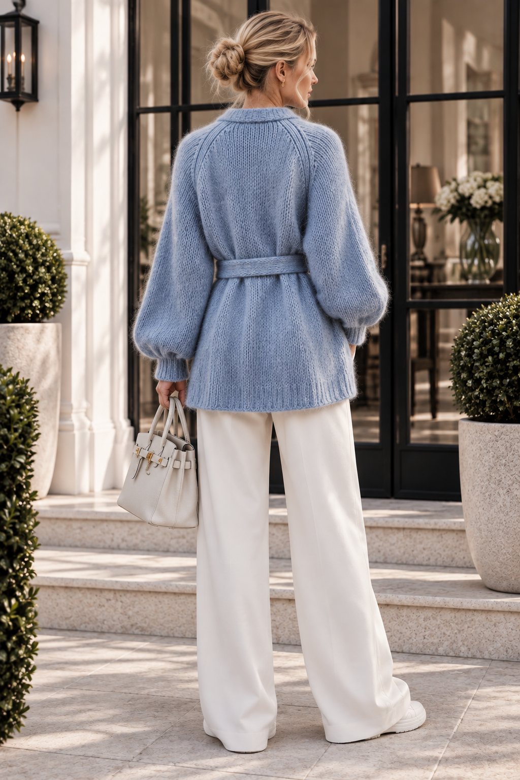 Celeste – Mohair-Strickjacke mit Bindegürtel