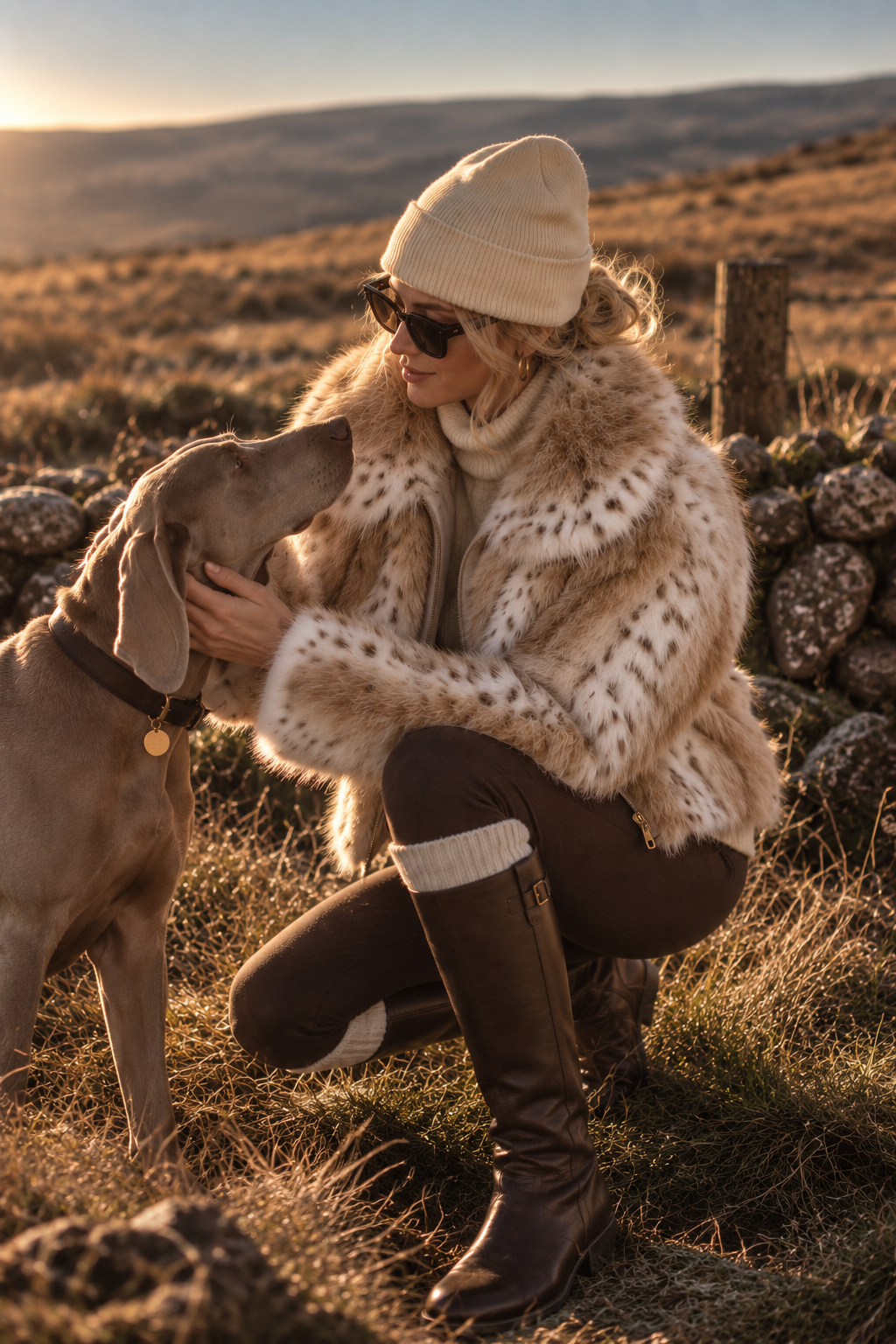 Milli – Fake-Fur-Jacke in Sand