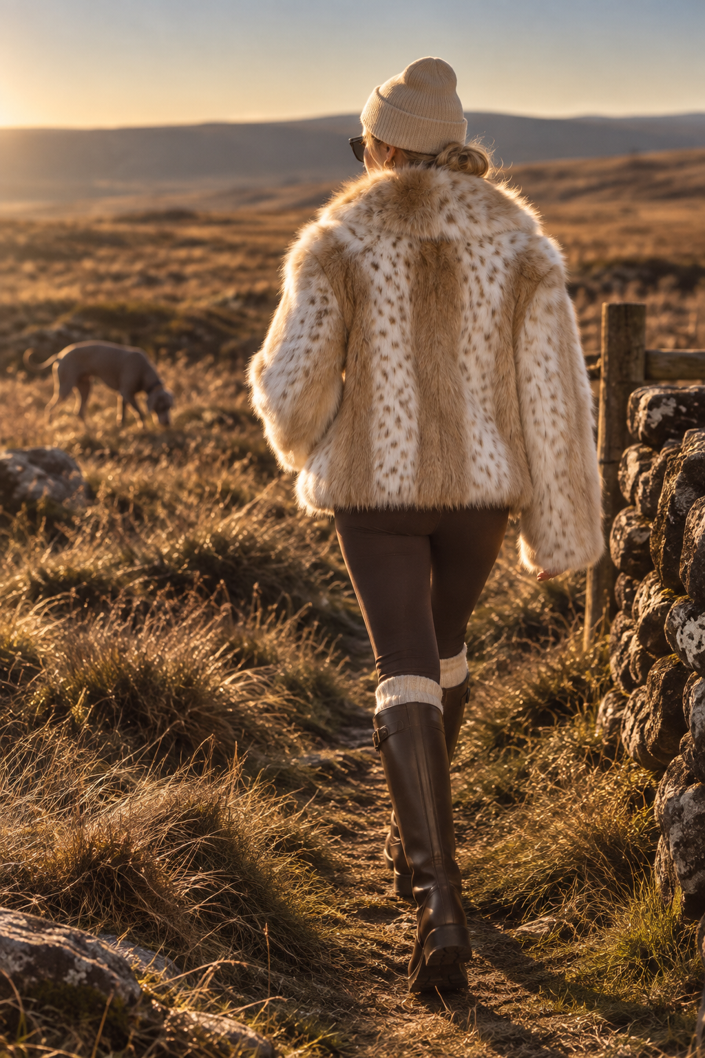 Milli – Fake-Fur-Jacke in Sand