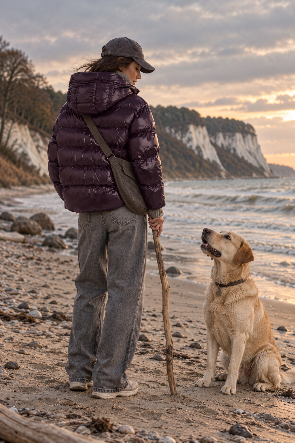 Gloria – Steppjacke in Dark Plum