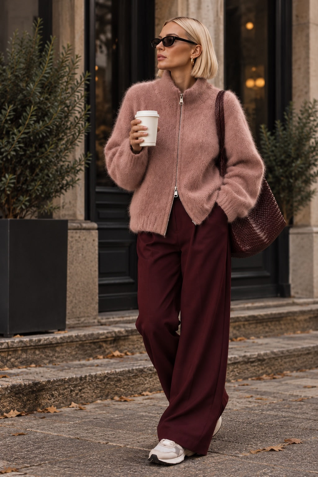 Luna – Fluffy Kid Mohair Zip Cardigan 🤍