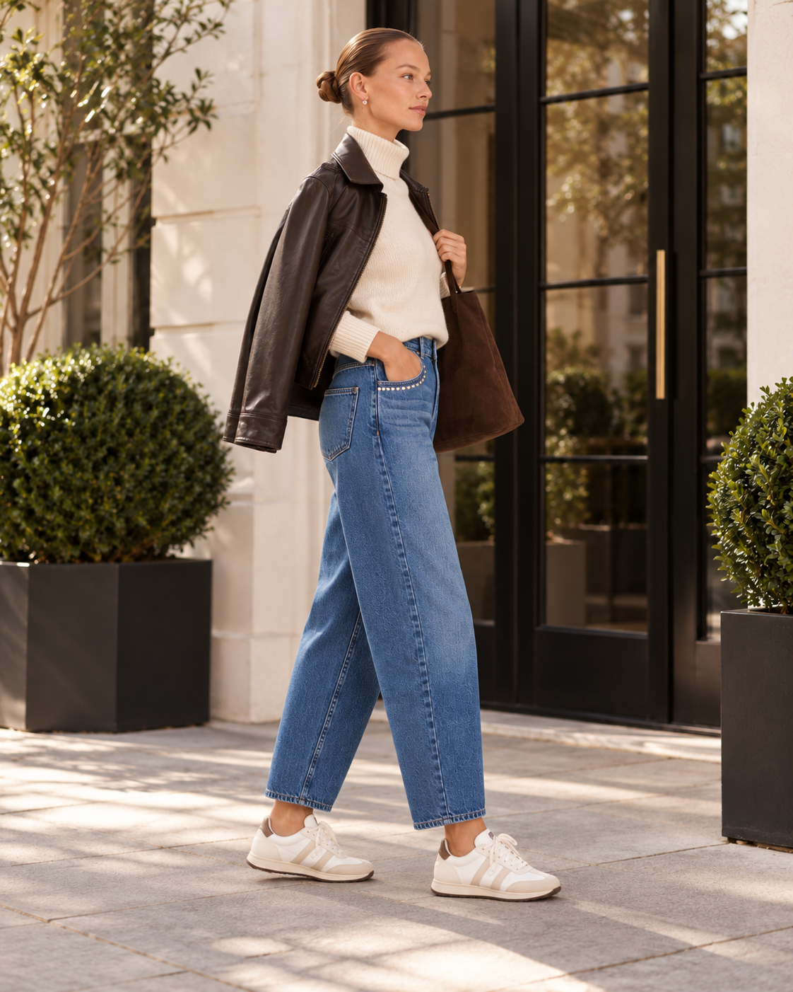 High Waist Barrel Jeans „Mara“ – Denim Blue