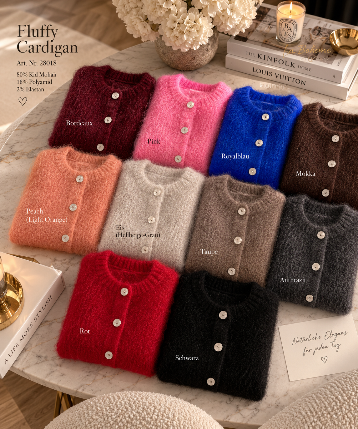 MILA – Fluffy Kid Mohair Cardigan