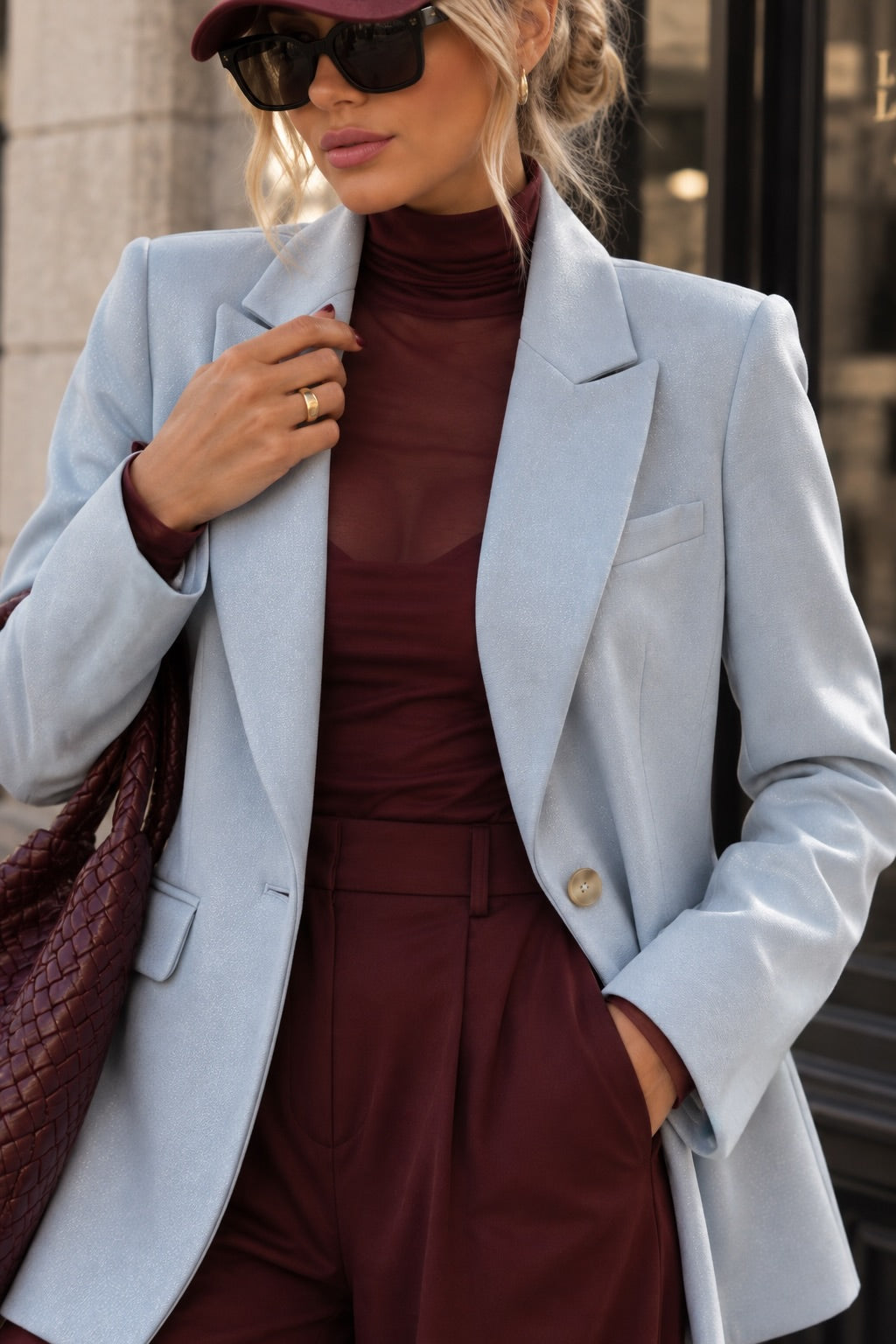 TATUM – Jersey Blazer in Ice Blue ✨