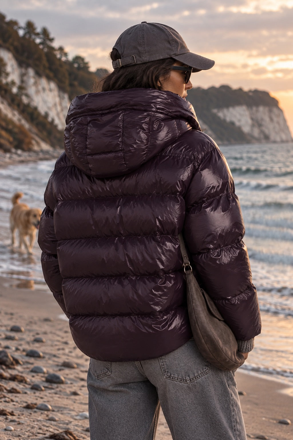 Gloria – Steppjacke in Dark Plum