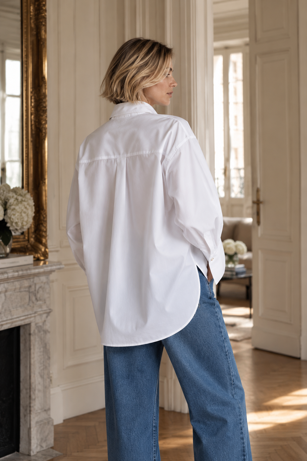 Amélie – Oversized Schleifenbluse in White
