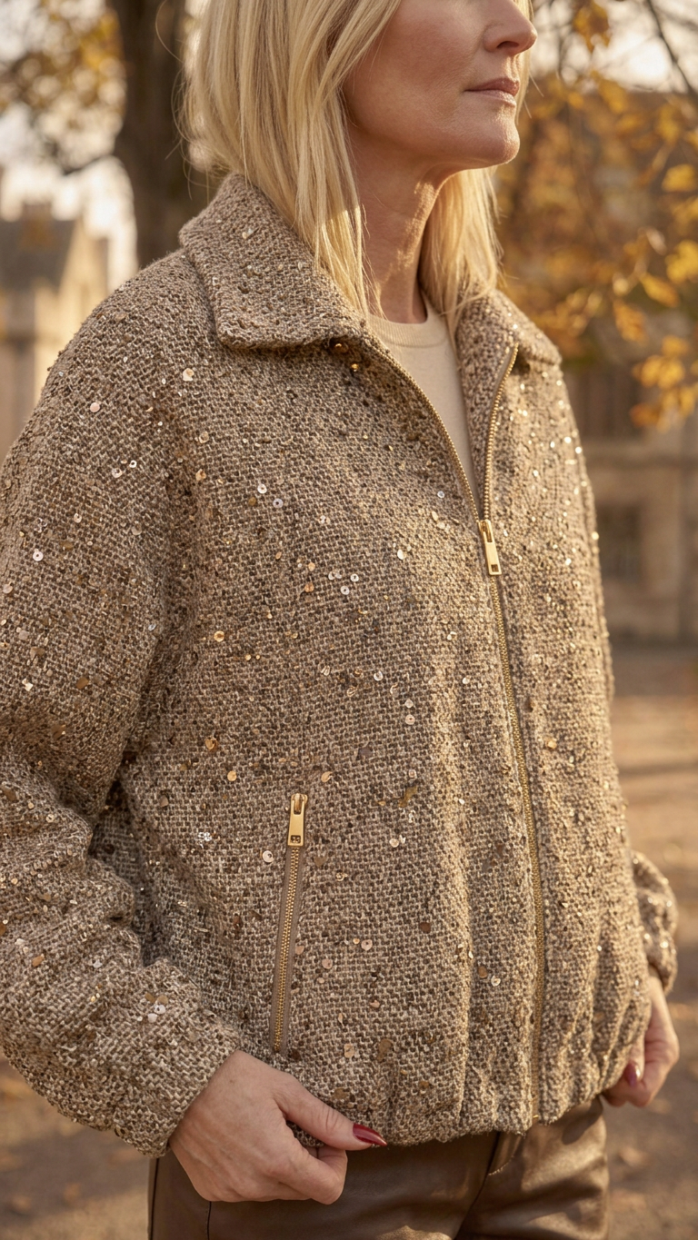 Zoe – Paillettenjacke mit Wollanteil