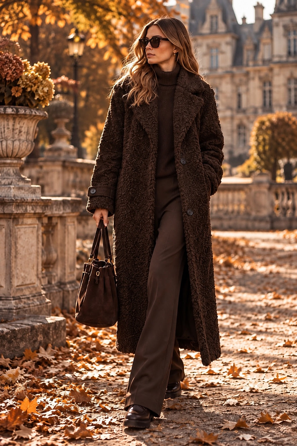Marlowe – Long Coat in Dark Chocolate