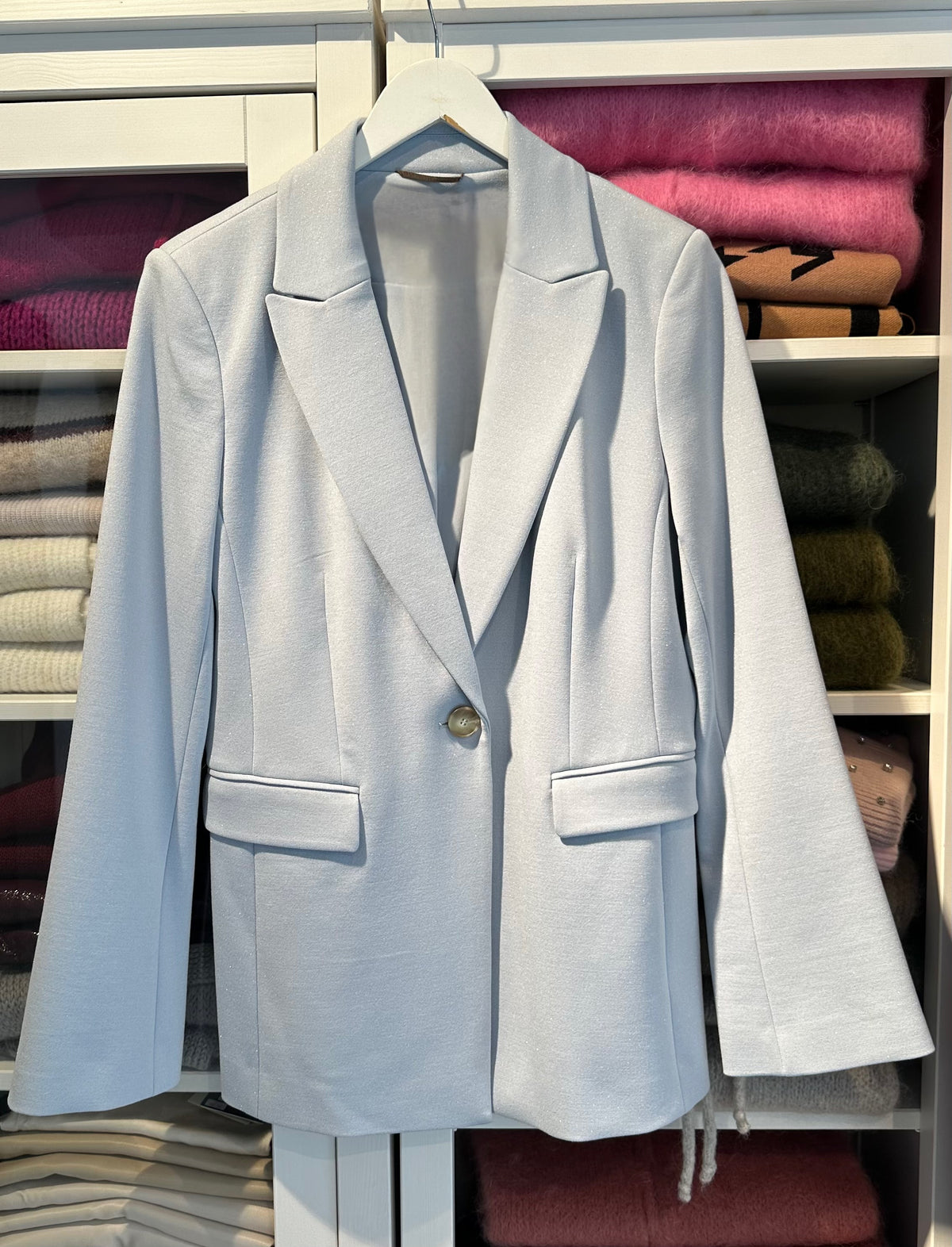 TATUM – Jersey Blazer in Ice Blue ✨