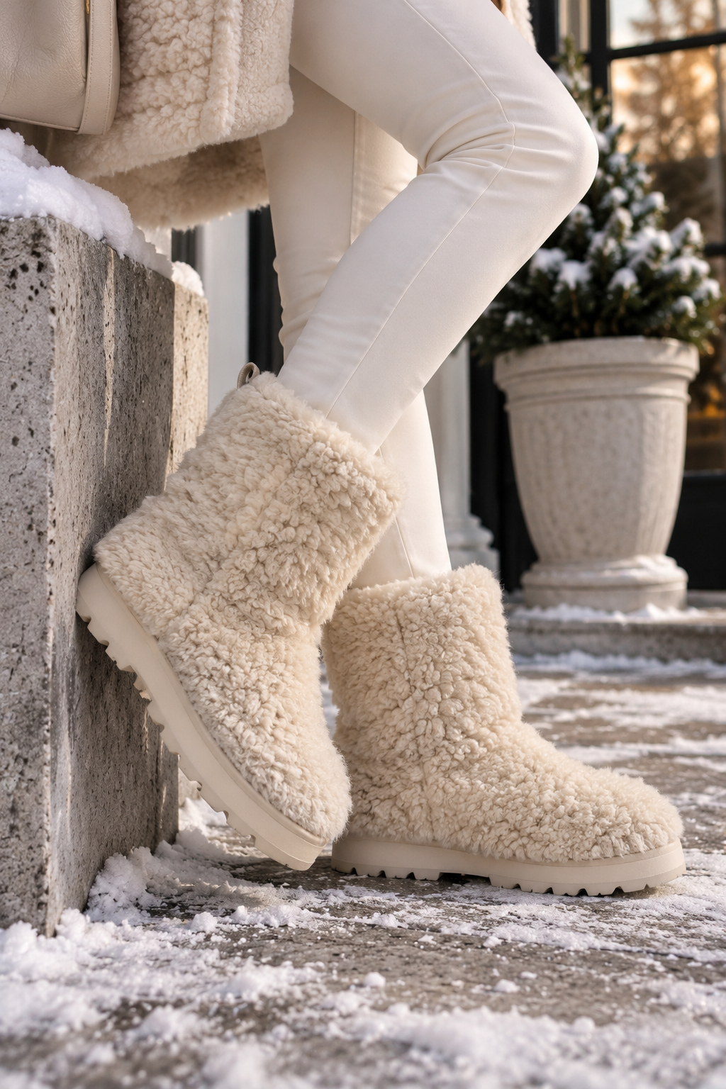 Alaska – Lammfell-Boots in Natural