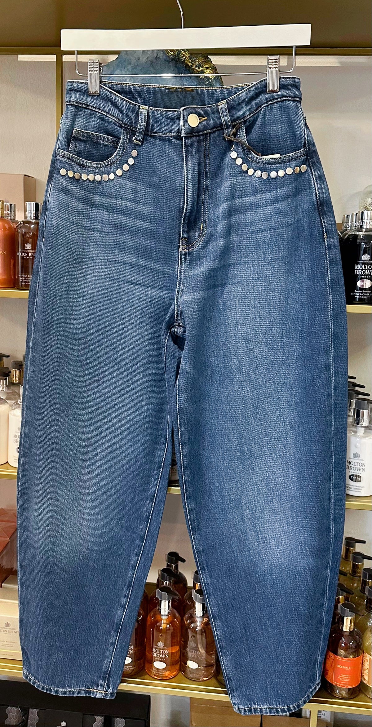 High Waist Barrel Jeans „Mara“ – Denim Blue