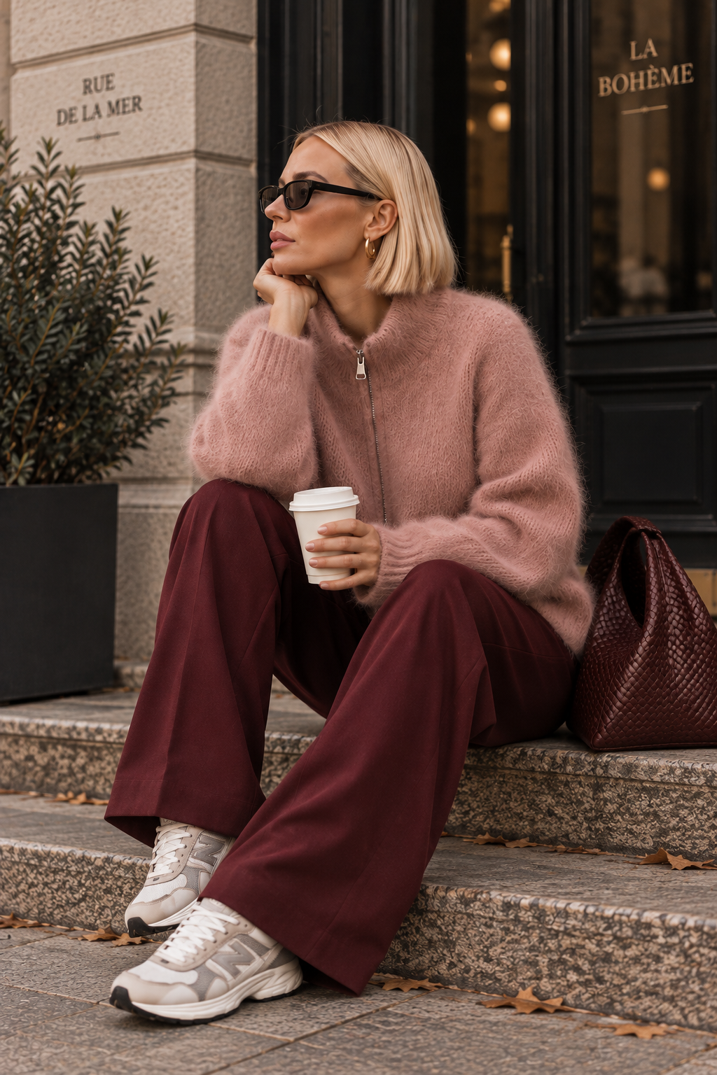Luna – Fluffy Kid Mohair Zip Cardigan 🤍