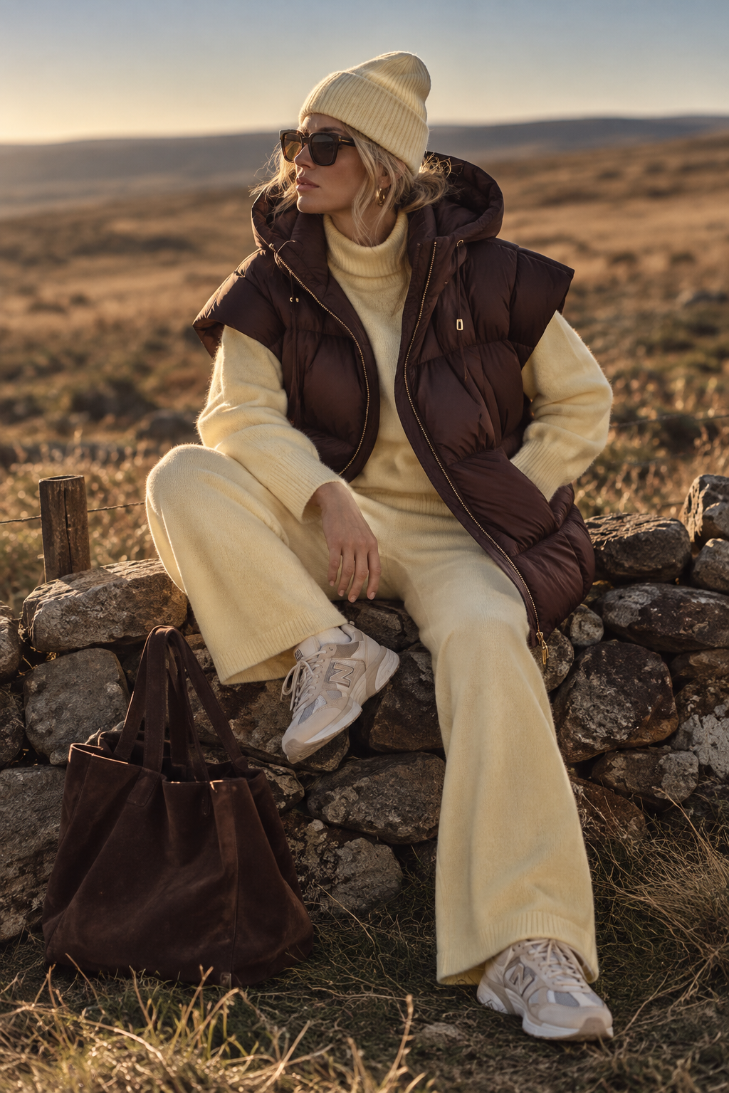 Livia – Oversized Bodywarmer in Dark Chocolate