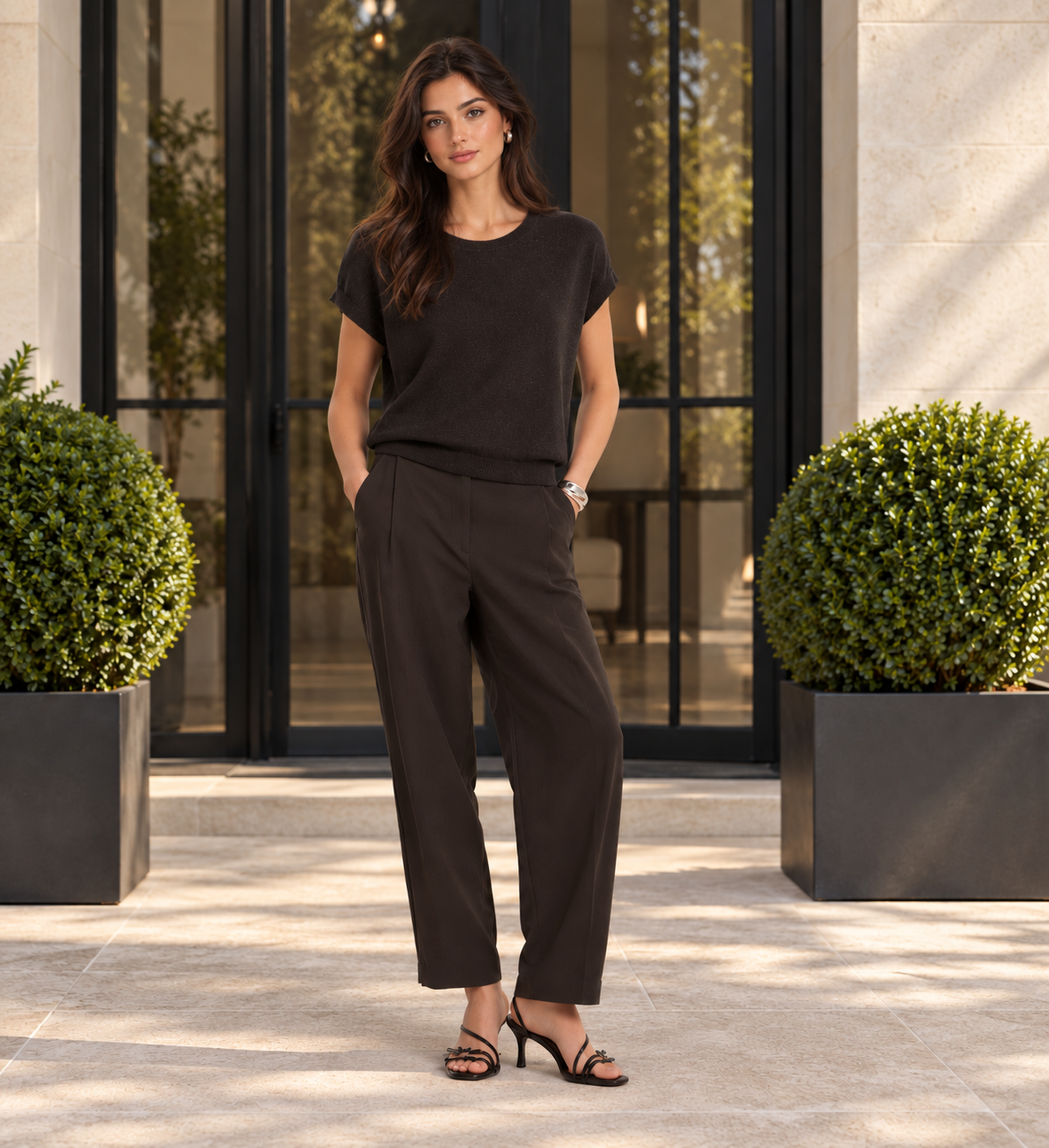 Solène - Lurex-Stricktop Mocha