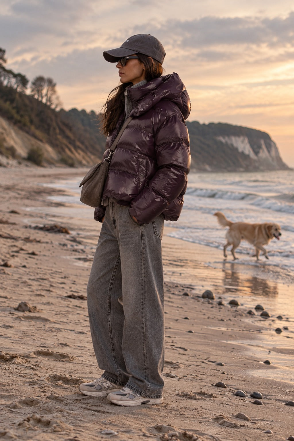 Gloria – Steppjacke in Dark Plum